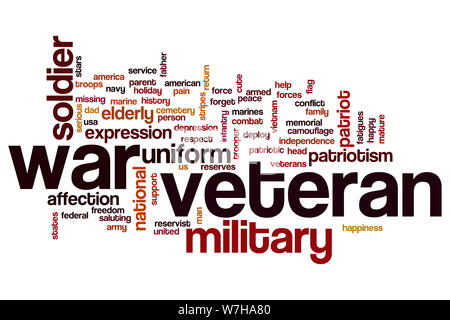 War veteran word cloud concept Stock Photo