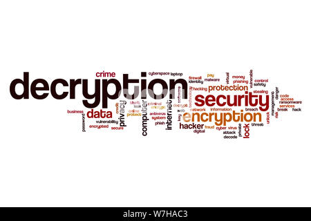 Decryption word cloud concept Stock Photo