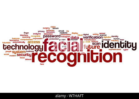 Facial recognition word cloud concept Stock Photo