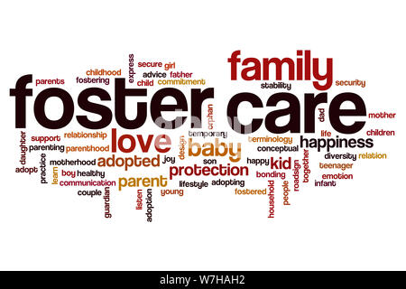 Foster care word cloud concept Stock Photo