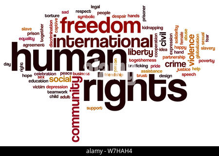 Human rights word cloud concept Stock Photo