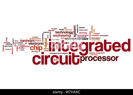 Integrated circuit word cloud concept Stock Photo