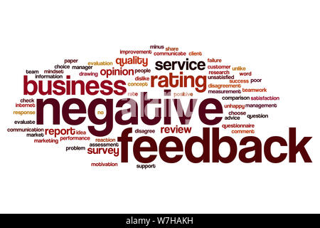 Negative feedback word cloud concept Stock Photo