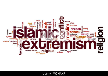 Islamic extremism word cloud concept Stock Photo