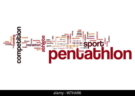 Pentathlon word cloud concept Stock Photo