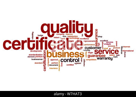 Quality certificate word cloud concept Stock Photo