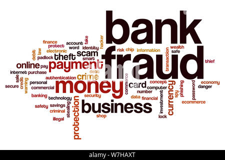 Bank fraud word cloud concept Stock Photo
