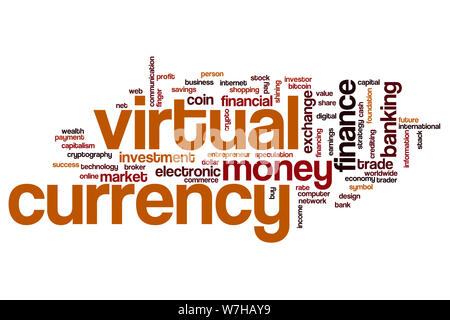 Virtual currency word cloud concept Stock Photo