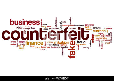 Counterfeit word cloud concept Stock Photo