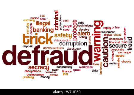 Defraud word cloud concept Stock Photo