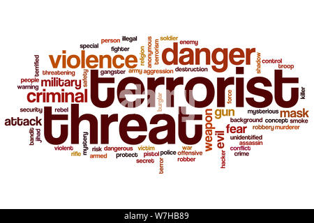 Terrorist threat word cloud concept Stock Photo