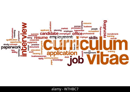 Curriculum vitae word cloud concept Stock Photo