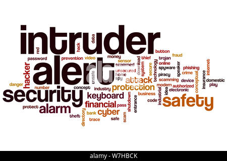 Intruder alert word cloud concept Stock Photo