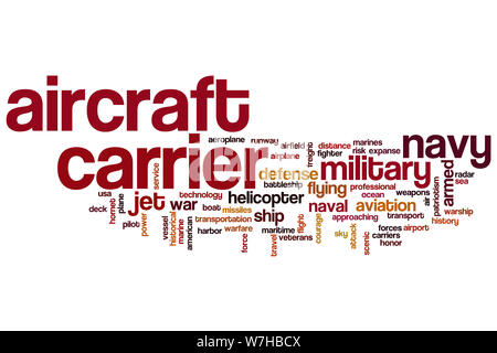 Aircraft carrier word cloud concept Stock Photo