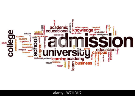 Admission word cloud concept Stock Photo