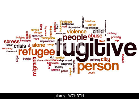 Fugitive word cloud concept Stock Photo