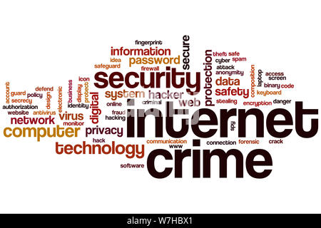 Internet crime word cloud concept Stock Photo