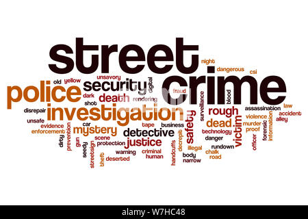Street crime word cloud concept Stock Photo