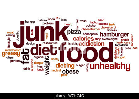 Junk food word cloud concept Stock Photo