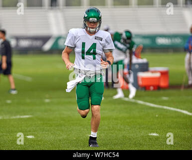 August 5, 2019, Florham Park, New Jersey, USA: New York Jets defensive  linemen Quinnen Williams (95) during training camp at the Atlantic Health  Jets Training Center, Florham Park, New Jersey. Duncan Williams/CSM