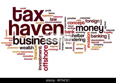 Tax haven word cloud concept Stock Photo