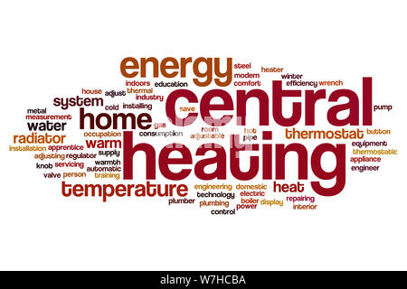 Central heating word cloud concept Stock Photo