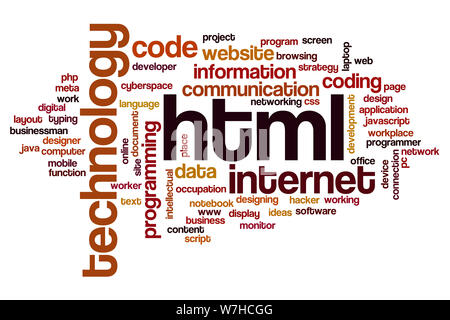 HTML word cloud concept Stock Photo