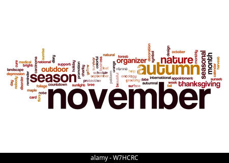 November word cloud concept Stock Photo