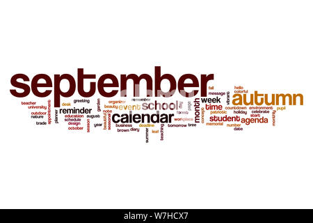 September word cloud concept Stock Photo