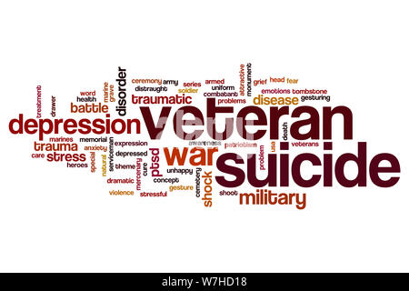 Veteran suicide word cloud concept Stock Photo