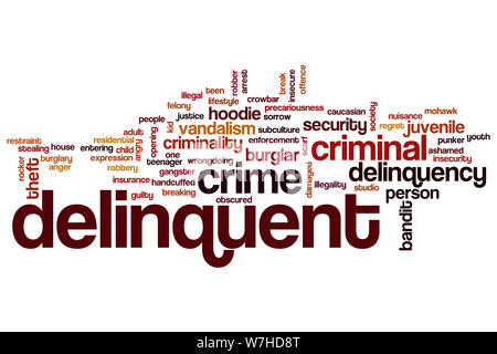 Delinquent word cloud concept Stock Photo