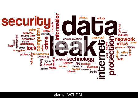 Data leak word cloud concept Stock Photo