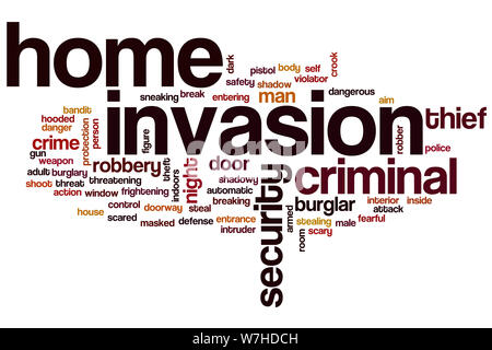 Home invasion word cloud concept Stock Photo