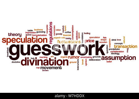 Guesswork word cloud concept Stock Photo