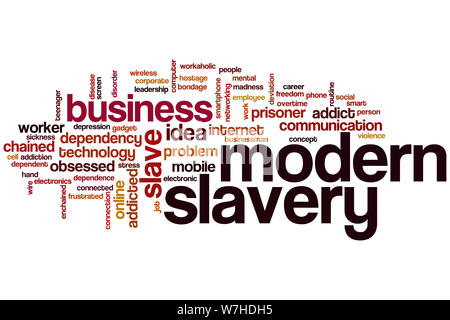 Modern slavery word cloud concept Stock Photo