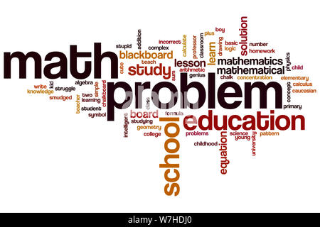 Math problem word cloud concept Stock Photo