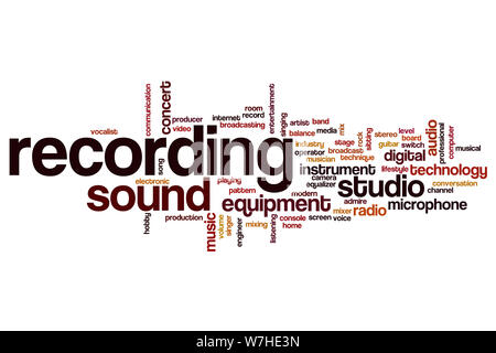 Recording word cloud concept Stock Photo