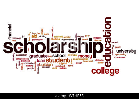Scolarship word cloud concept Stock Photo