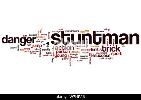 Stuntman word cloud concept Stock Photo