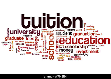 Tuition word cloud concept Stock Photo