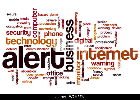 Alert word cloud concept Stock Photo