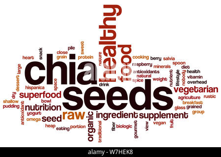 Chia seeds word cloud concept Stock Photo