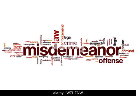 Misdemeanor word cloud concept Stock Photo