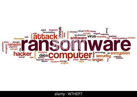 Ransomware word cloud concept Stock Photo