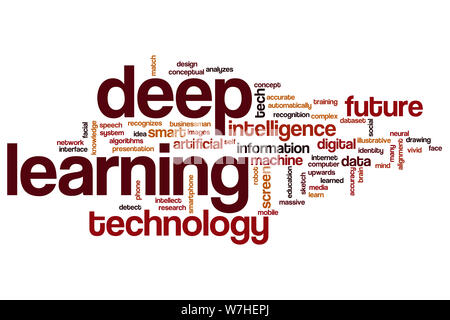 Deep learning word cloud concept Stock Photo