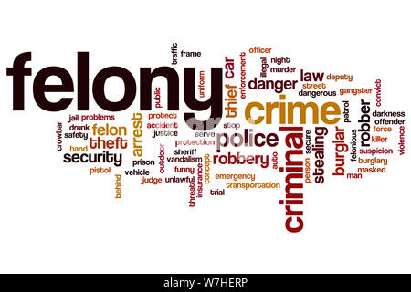 Felony word cloud concept Stock Photo