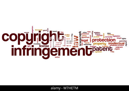 Copyright infringement word cloud concept Stock Photo