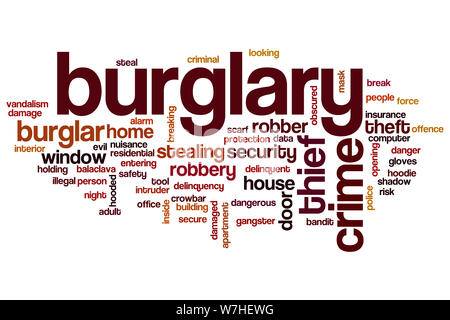 Burglary word cloud concept Stock Photo