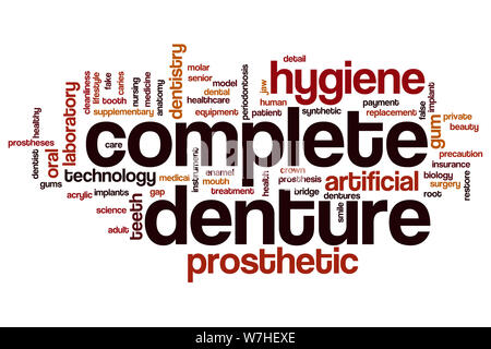 Complete denture word cloud concept Stock Photo