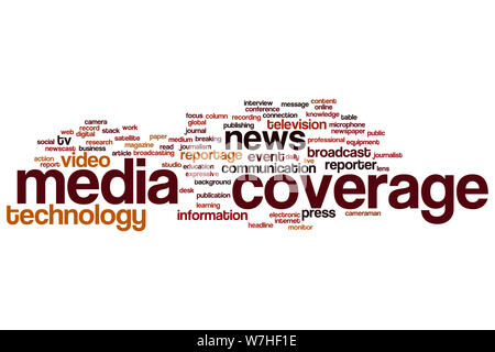 Media coverage word cloud concept Stock Photo